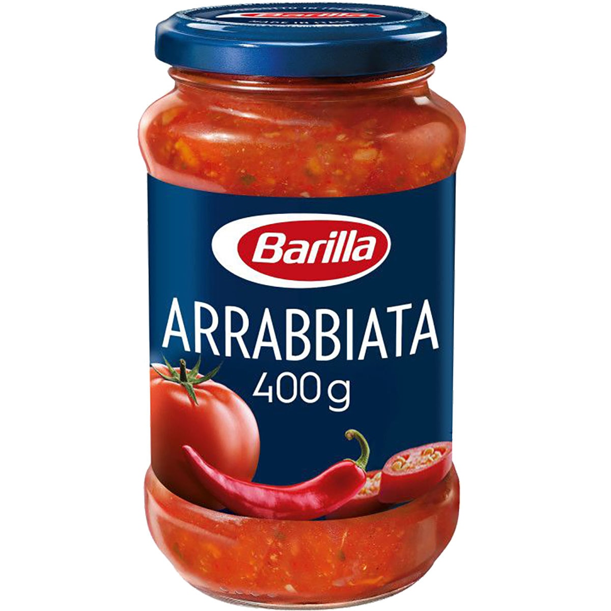 salsa Arrabbiata con base de tomate y pimiento rojo sin gluten frasco 400 g
