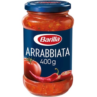 salsa Arrabbiata con base de tomate y pimiento rojo sin gluten frasco 400 g - Barilla