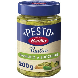 salsa Pesto Rústico Basílico y Zucchine (albahaca y calabacín) sin gluten frasco 200 g - Barilla