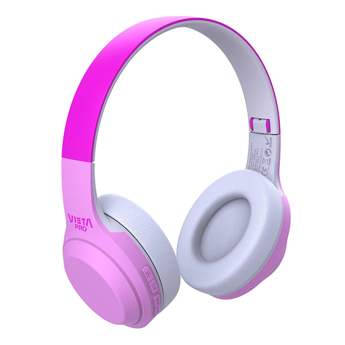 Auscultadores Vieta Pro Kids 2 Bluetooth, Sem Fios - Rosa e Branco Rosa / Branco-2