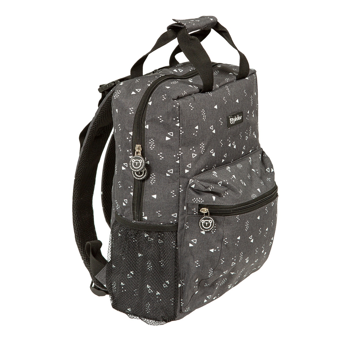 Mochila cambiador complementos triangles 100% algodón Gris-2