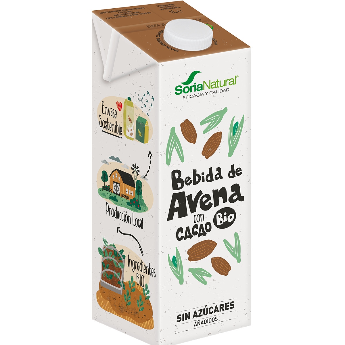 Bebida de Aveia com Cacau Biológico embalagem 1 L