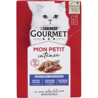 Mon Petit Comida Húmida para Gato Irresistíveis Receitas com Peixes multipack 6 embalagem 300 g - Gourmet Mon Petit