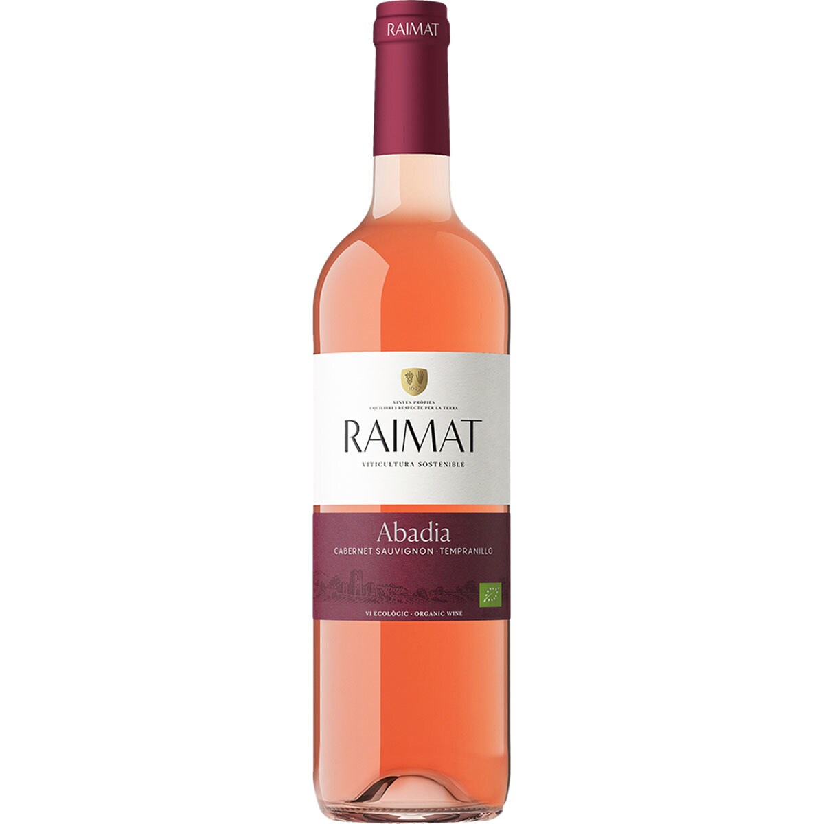 Abadía vino rosado cabernet sauvignon tempranillo ecológico DO Coster del Segre botella 75 cl