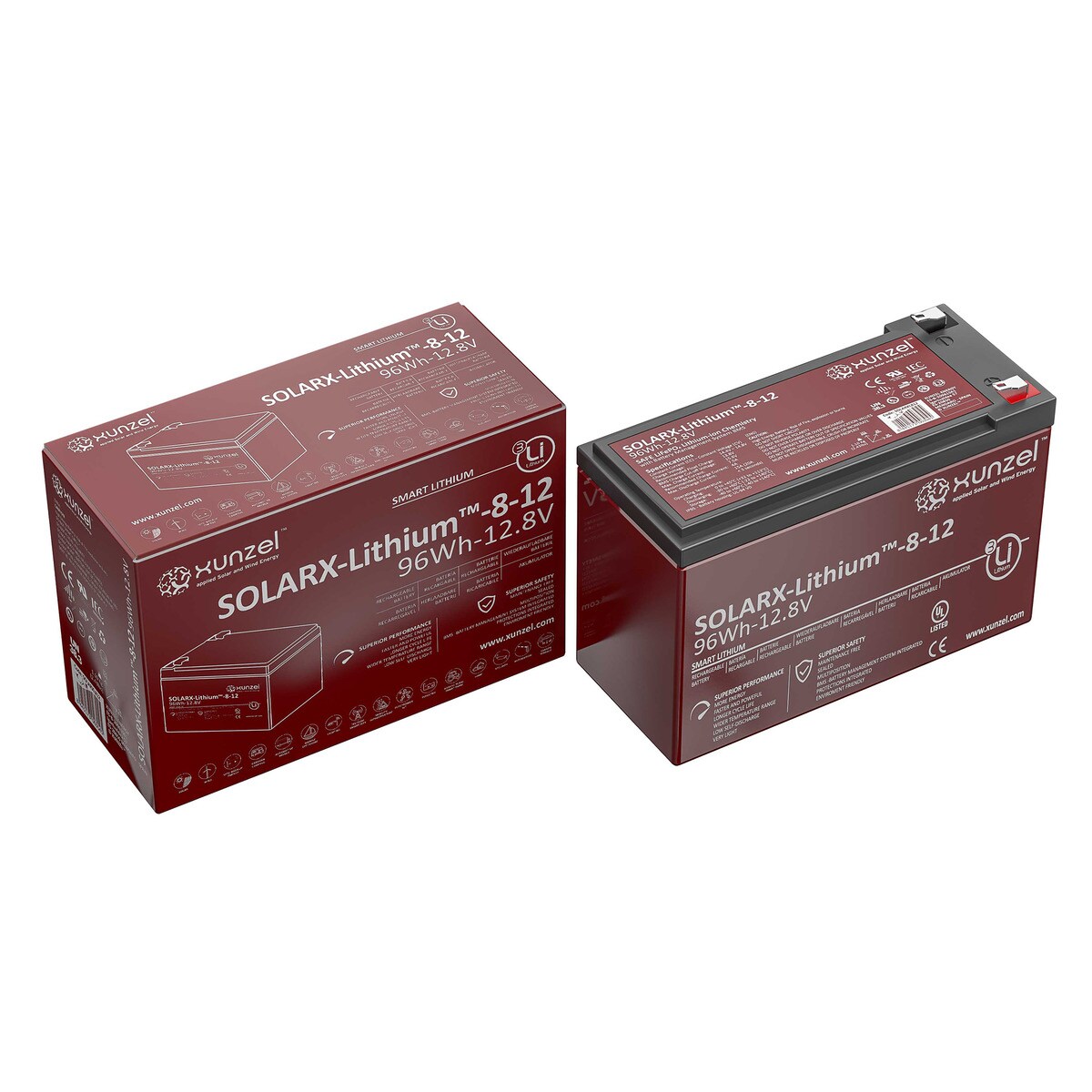 Batería Solar Litio SOLARX-Li-8 96Wh 12V 3