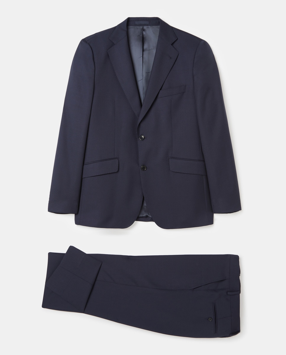 Fato de Cerimónia com Micro Desenho Azul-marinho-5