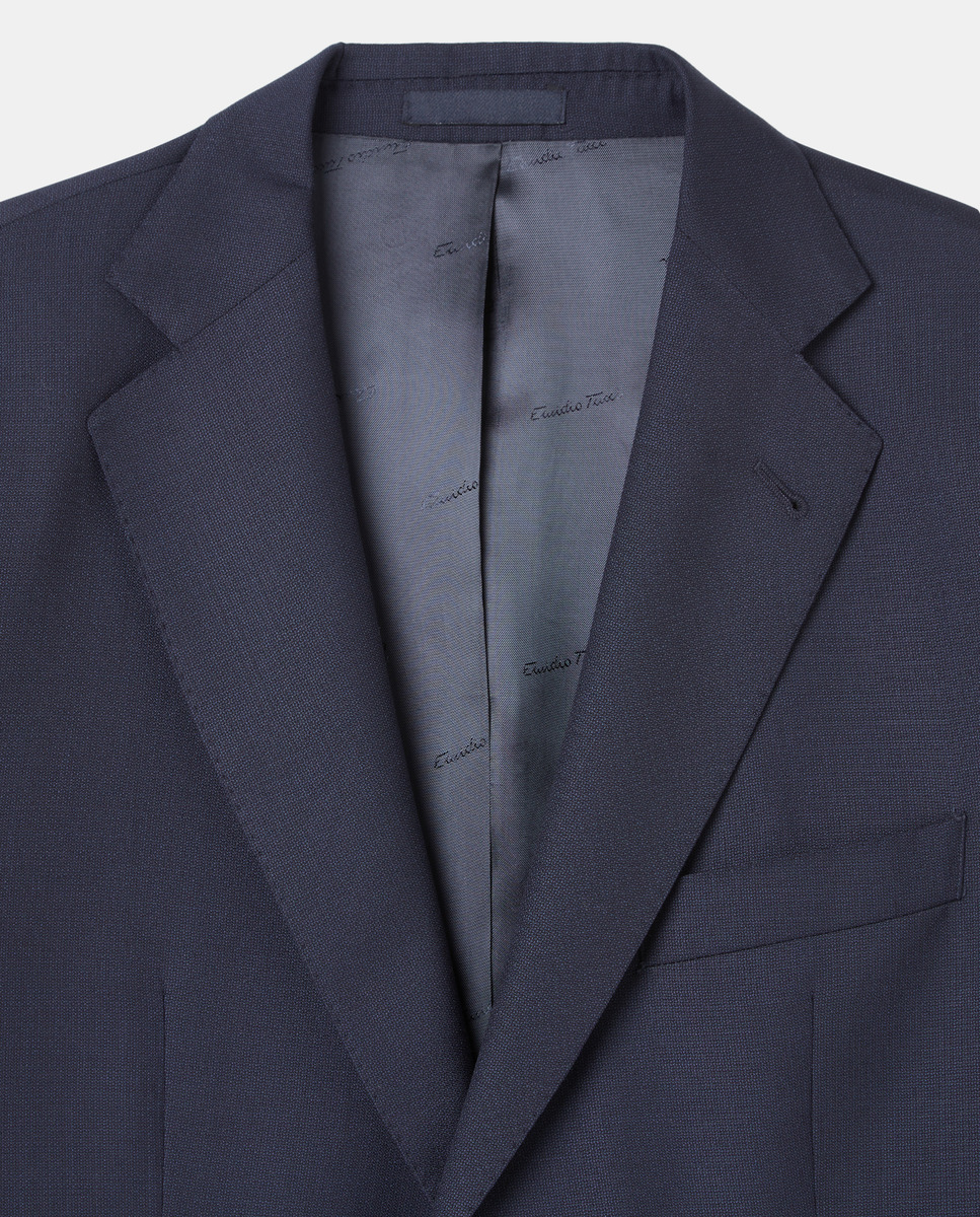 Fato de Cerimónia com Micro Desenho Azul-marinho-6