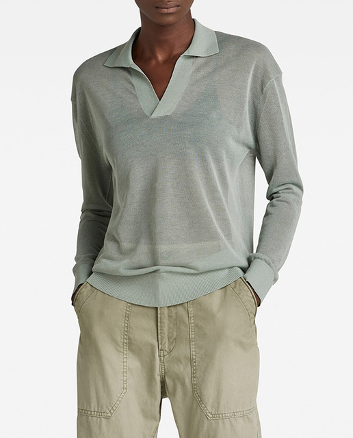 Imagen 0 de Polo Knitted Core de mujer con diseño translúcido de corte holgado