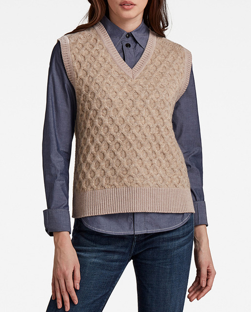 Imagen 0 de Cardigan Spencer Cable de mujer con diseño de corte holgado y relajado