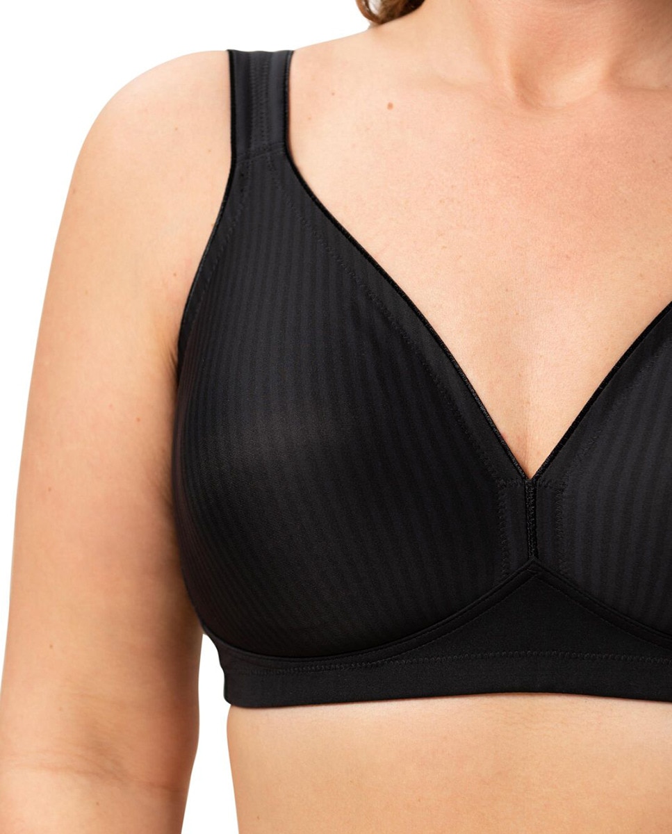 Soutien Moder Soft Cott Triumph tipo top sem aro e suaves copas moldadas Preto-3
