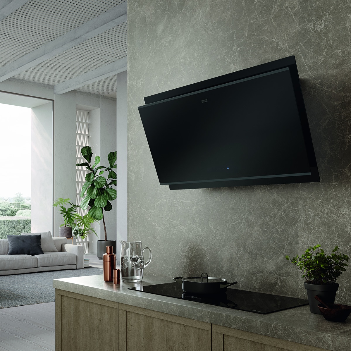 Campana decorativa Franke con 3 velocidades + Boost -3300679324 Negro brillante-3