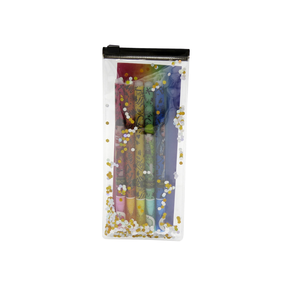 Set de 5 boligrafos con purpurina y olor Rainbow High CyP Brands negro multicolor Negro / Multicolor-1