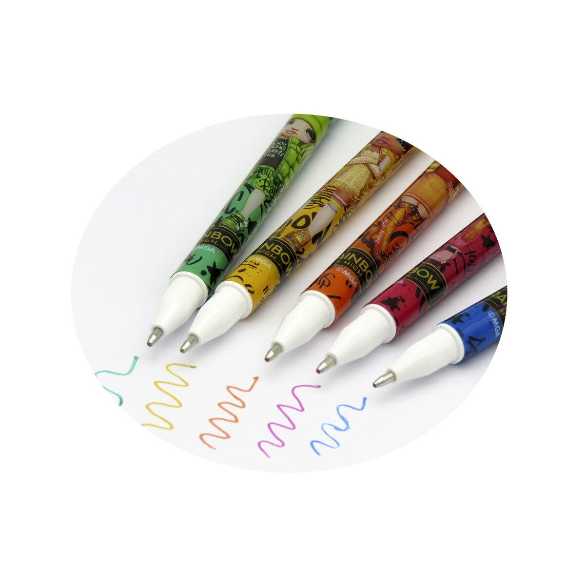 Set de 5 boligrafos con purpurina y olor Rainbow High CyP Brands negro multicolor Negro / Multicolor-7