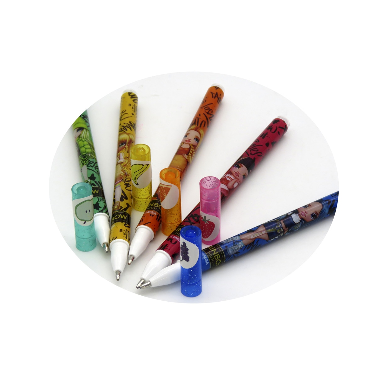 Set de 5 boligrafos con purpurina y olor Rainbow High CyP Brands negro multicolor Negro / Multicolor-6