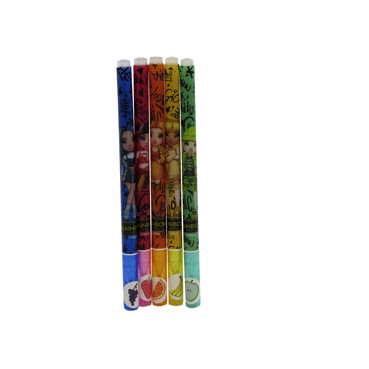 Set de 5 boligrafos con purpurina y olor Rainbow High CyP Brands negro multicolor Negro / Multicolor-5