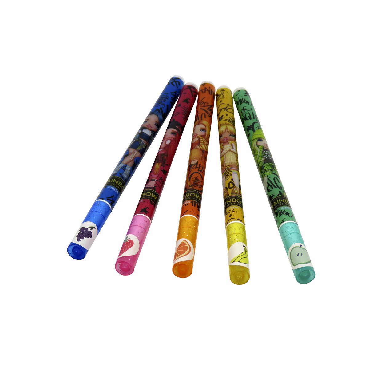 Set de 5 boligrafos con purpurina y olor Rainbow High CyP Brands negro multicolor Negro / Multicolor-4