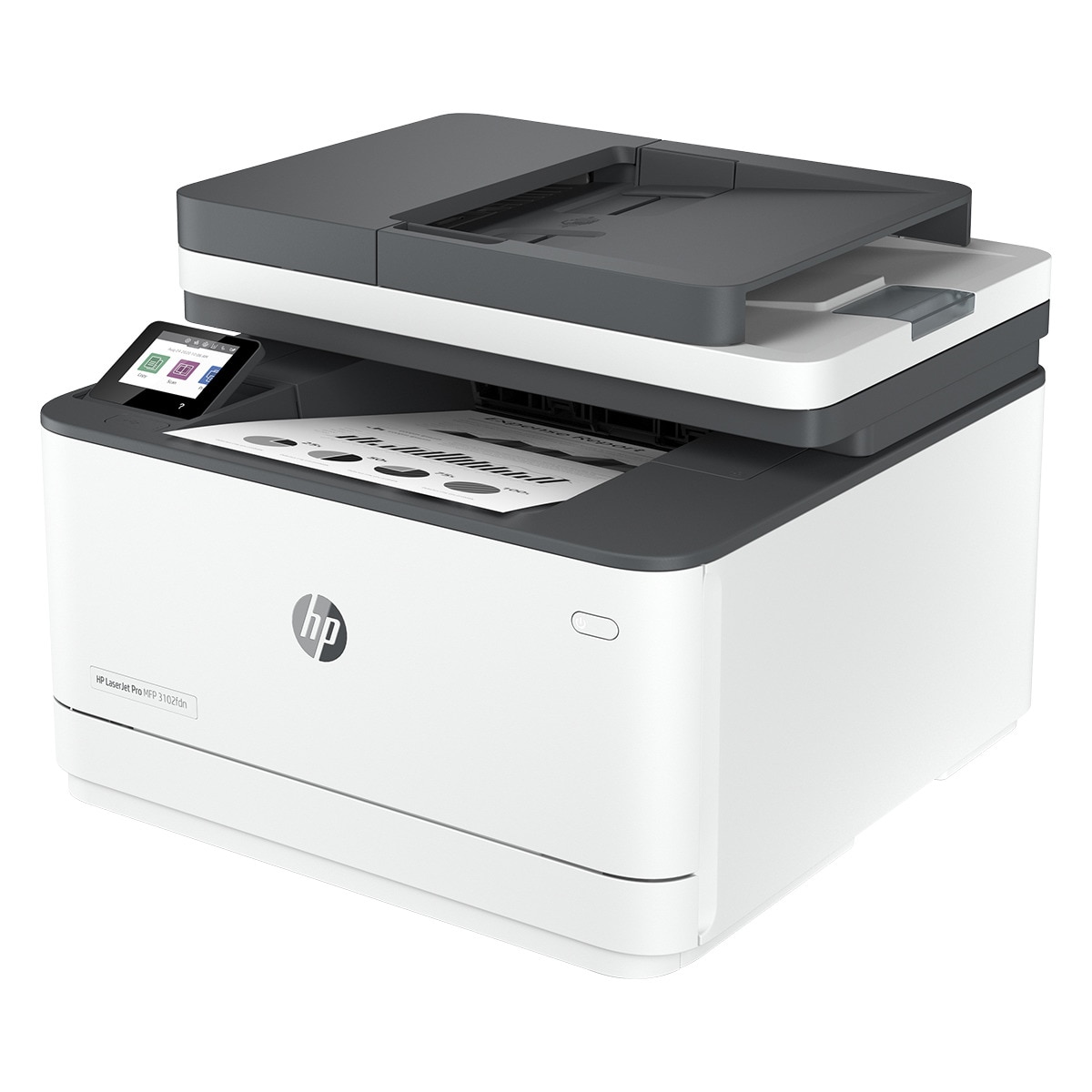 Impresora Multifunción HP LaserJet Pro MFP 3102fdn, Fax, compatible con Instant Ink Blanco-3