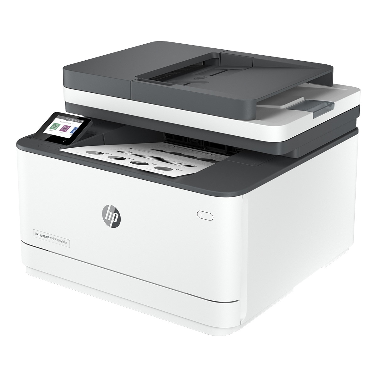 Impresora Multifunción HP LaserJet Pro MFP 3102fdw, Wi-Fi, Fax, compatible con Instant Ink Blanco-4
