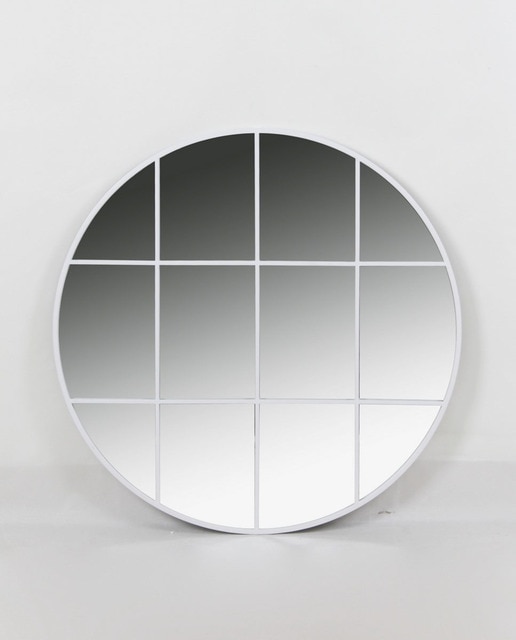 Imagen 0 de Espejo hierro cristal 80x2,5x80 ventana blanco