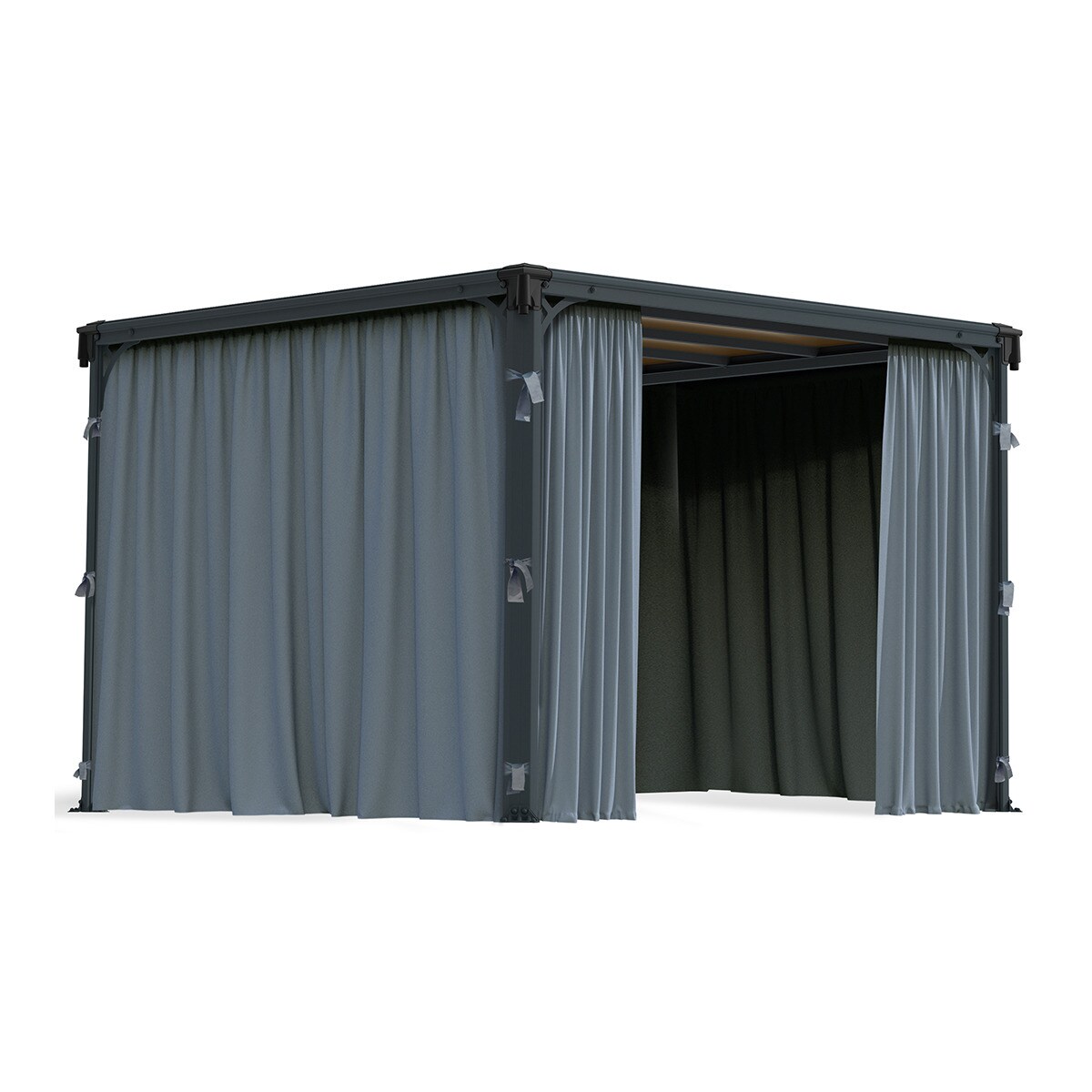 Cortinas para Cenadores Palermo 295 x 295 y 360 x 360, Milano 309 x 309 y Martinique 360 x 296 - 4 piezas Gris oscuro-3