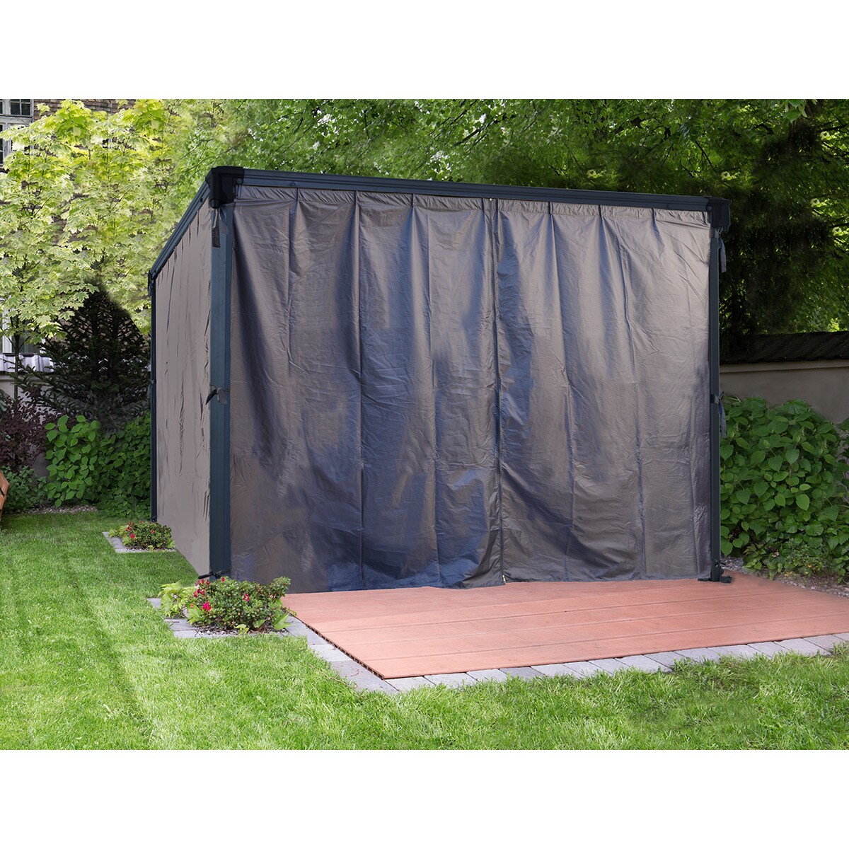 Cortinas para Cenadores Palermo 295 x 295 y 360 x 360, Milano 309 x 309 y Martinique 360 x 296 - 4 piezas Gris oscuro-5