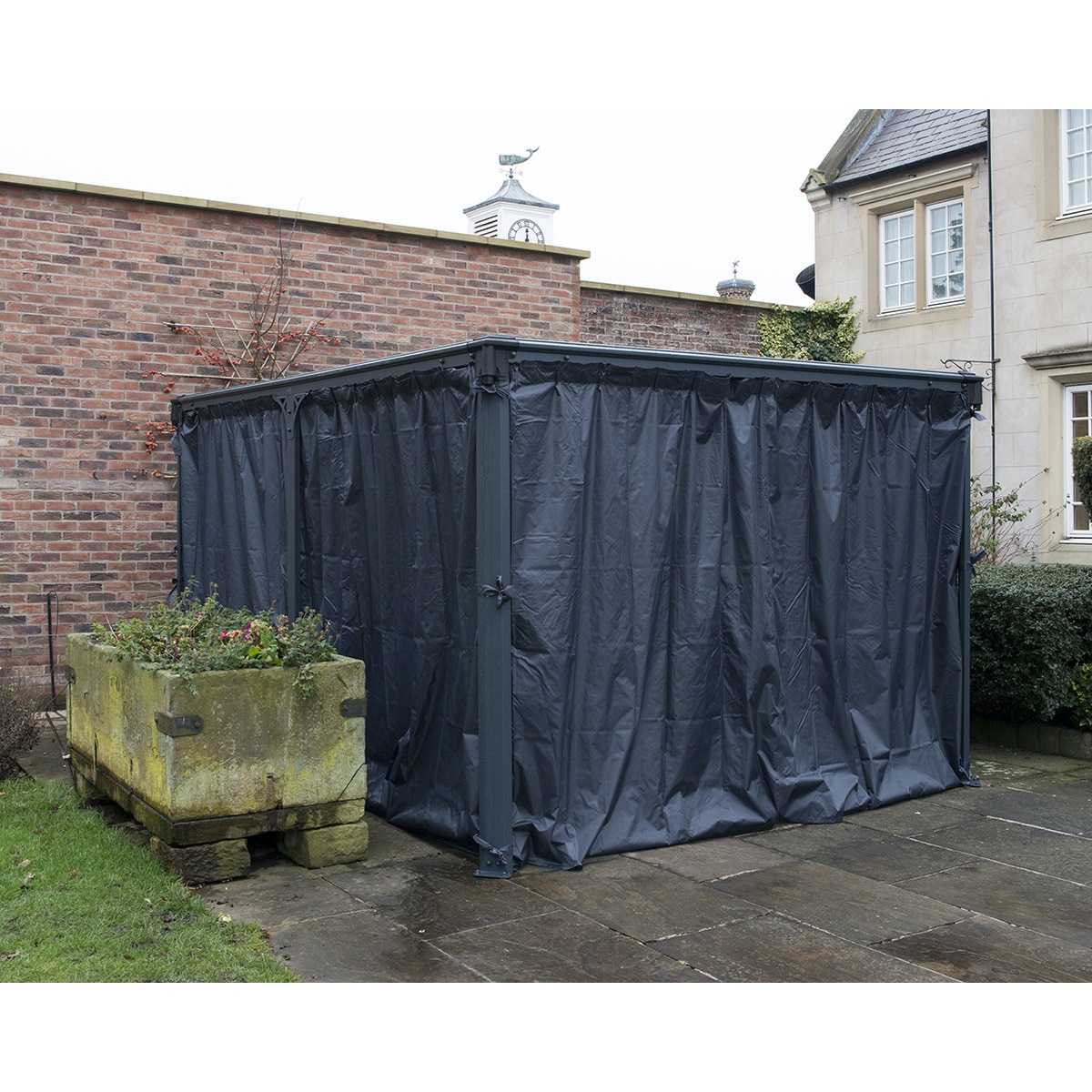 Cortinas para Cenadores Martinique 493 x 360 y Milano 426 x 309 - 6 piezas Gris oscuro-5