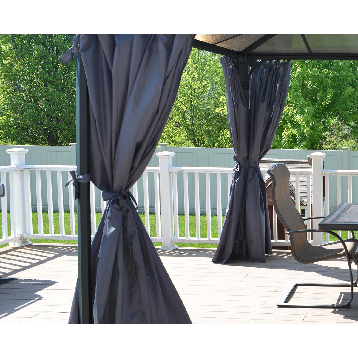 Cortinas para Cenadores Martinique 493 x 360 y Milano 426 x 309 - 6 piezas Gris oscuro-3