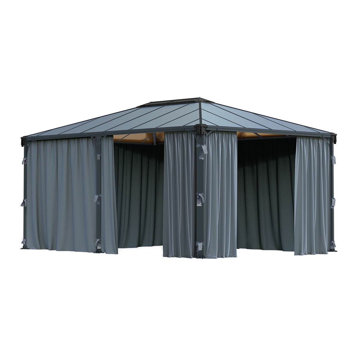 Cortinas para Cenadores Martinique 493 x 360 y Milano 426 x 309 - 6 piezas Gris oscuro-1