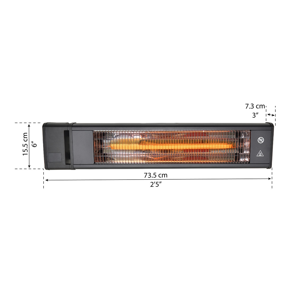 Calefactor Eléctrico 1800 W para Cenadores Gris oscuro-10