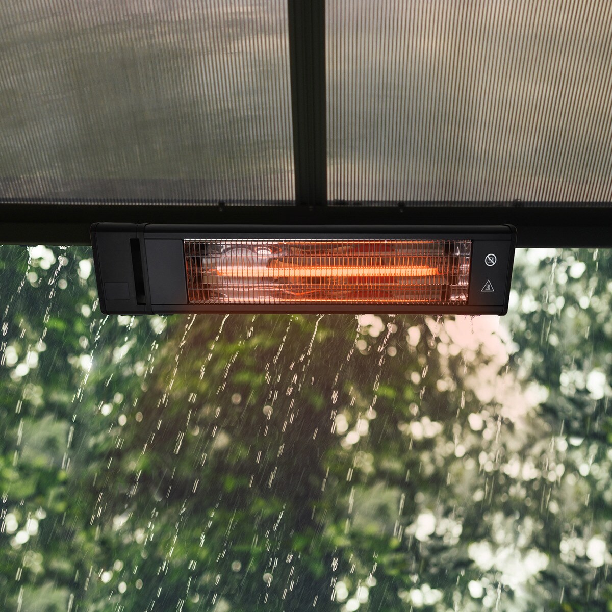 Calefactor Eléctrico 1800 W para Cenadores Gris oscuro-2