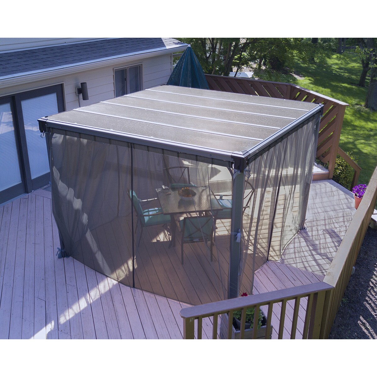 Mosquitera para Cenadores Palermo 295 x 295 y 360 x 360, Martinique 360 x 296 y Milano 309 x 309 - 4 piezas Gris oscuro-11