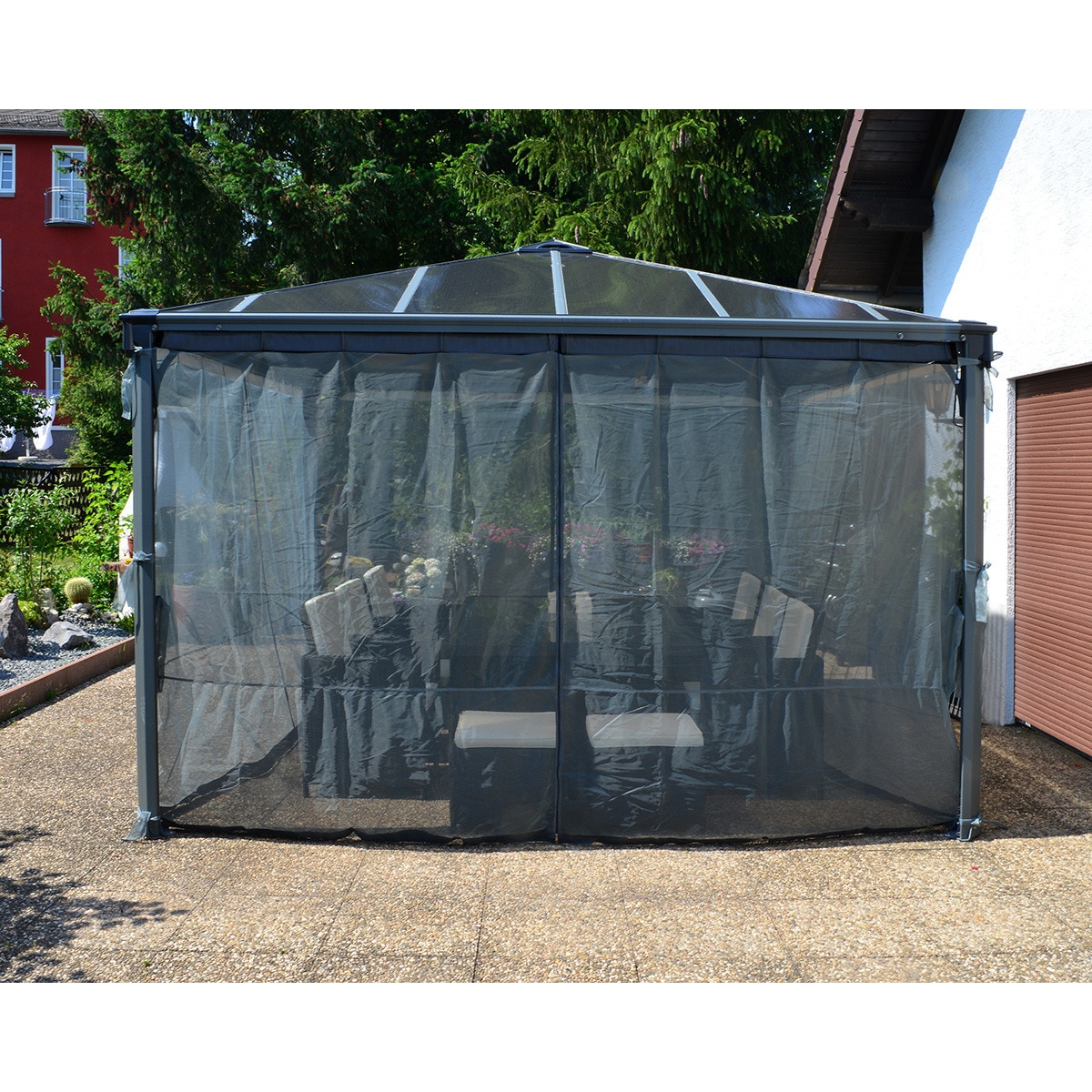 Mosquitera para Cenadores Palermo 295 x 295 y 360 x 360, Martinique 360 x 296 y Milano 309 x 309 - 4 piezas Gris oscuro-7