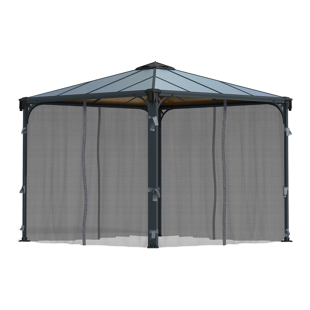 Mosquitera para Cenadores Palermo 295 x 295 y 360 x 360, Martinique 360 x 296 y Milano 309 x 309 - 4 piezas Gris oscuro-3