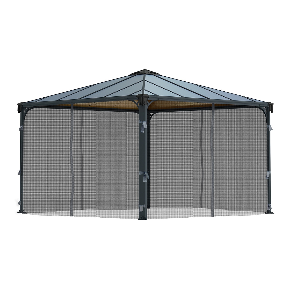 Mosquitera para Cenadores Palermo 295 x 295 y 360 x 360, Martinique 360 x 296 y Milano 309 x 309 - 4 piezas Gris oscuro-4