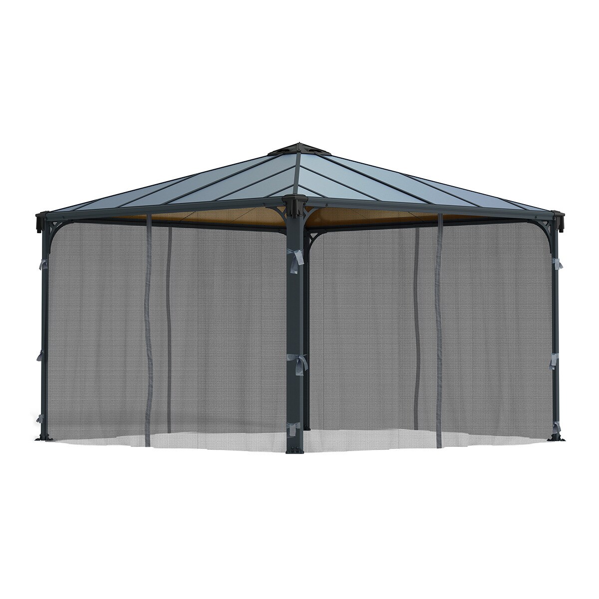 Mosquitera para Cenadores Palermo 295 x 295 y 360 x 360, Martinique 360 x 296 y Milano 309 x 309 - 4 piezas Gris oscuro-4