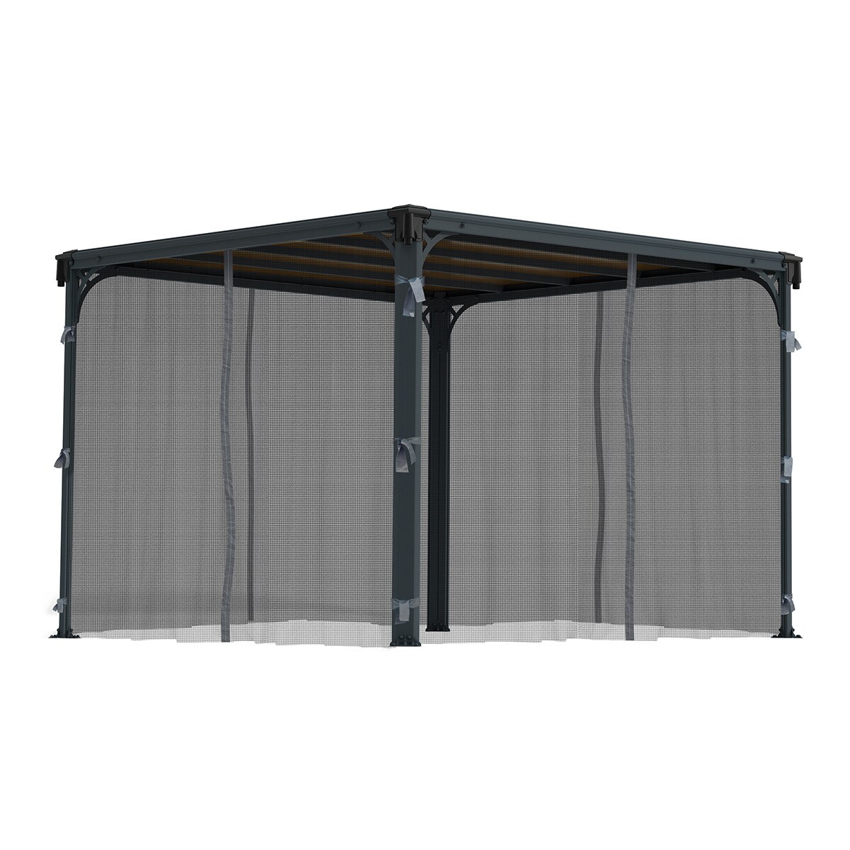 Mosquitera para Cenadores Palermo 295 x 295 y 360 x 360, Martinique 360 x 296 y Milano 309 x 309 - 4 piezas Gris oscuro-1