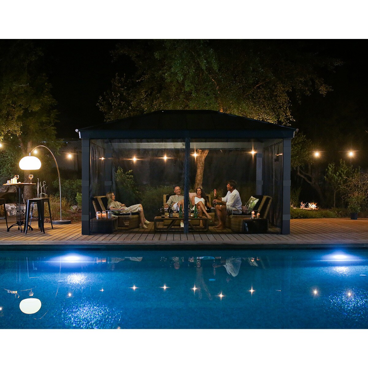 Mosquitera para Cenador Dallas 487 x 363 - 4 piezas Gris oscuro-2