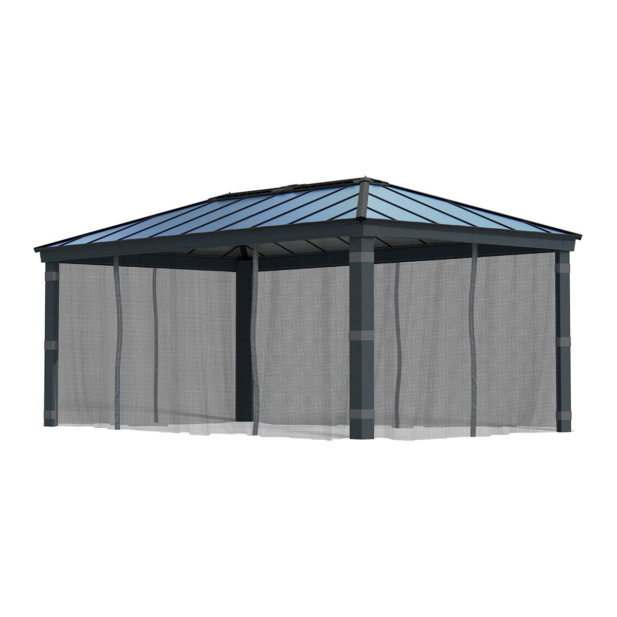 Mosquitera para Cenador Dallas 611 x 363 - 4 piezas Gris oscuro-1