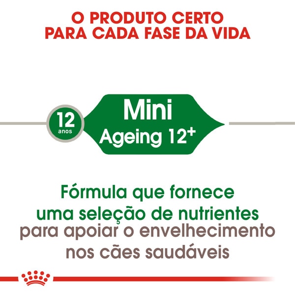 Ração para Cão Mini Ageing + 12 Anos com Mais de 10 kg embalagem 3,5 kg
