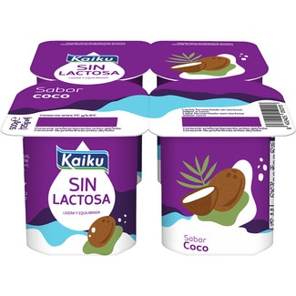 sin lactosa sabor coco sin gluten pack 4 unidades 125 g - Kaiku