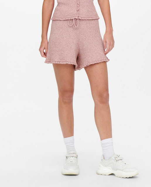 Imagen 0 de Shorts de punto de mujer con detalle en el bajo.