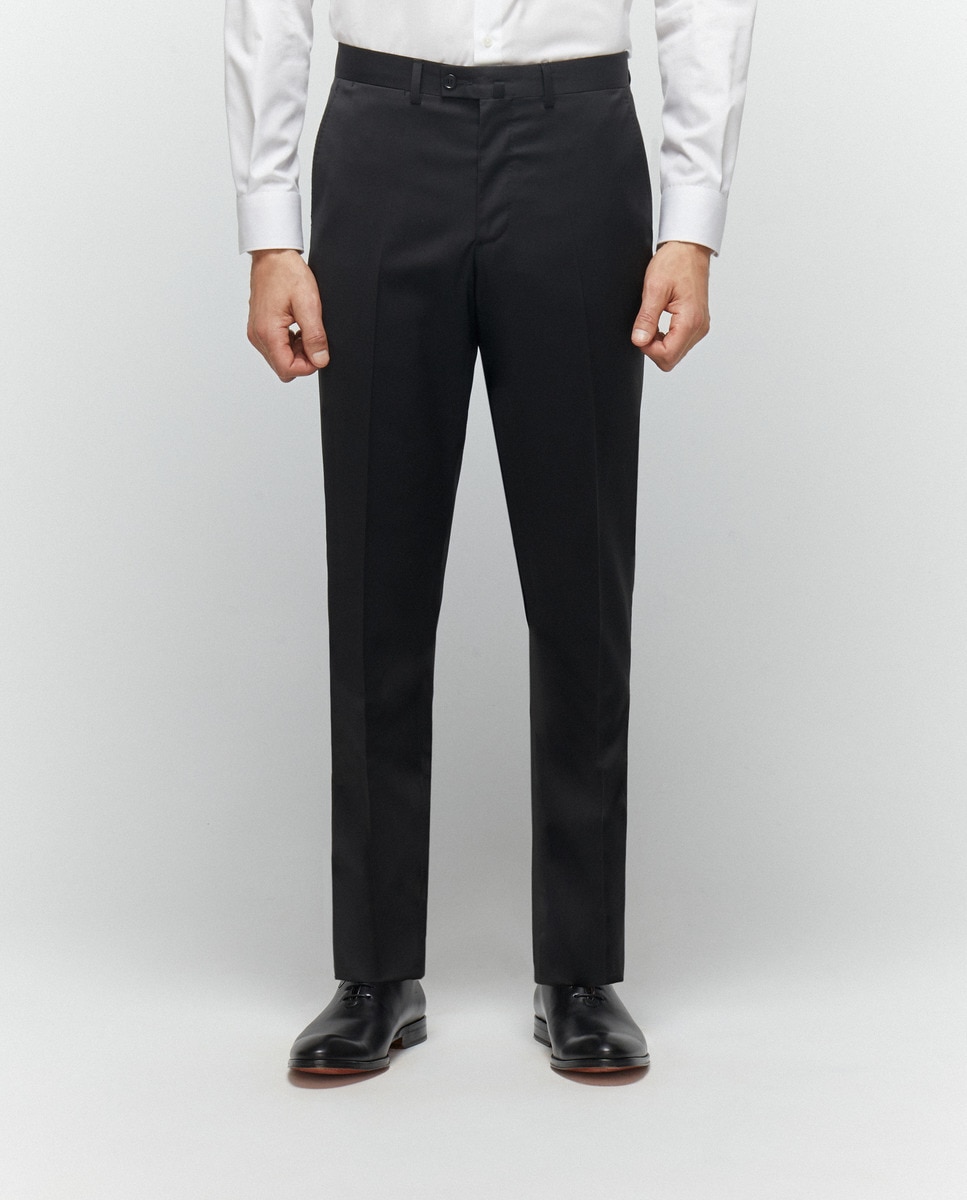 Fato de Cerimónia Liso Preto-4