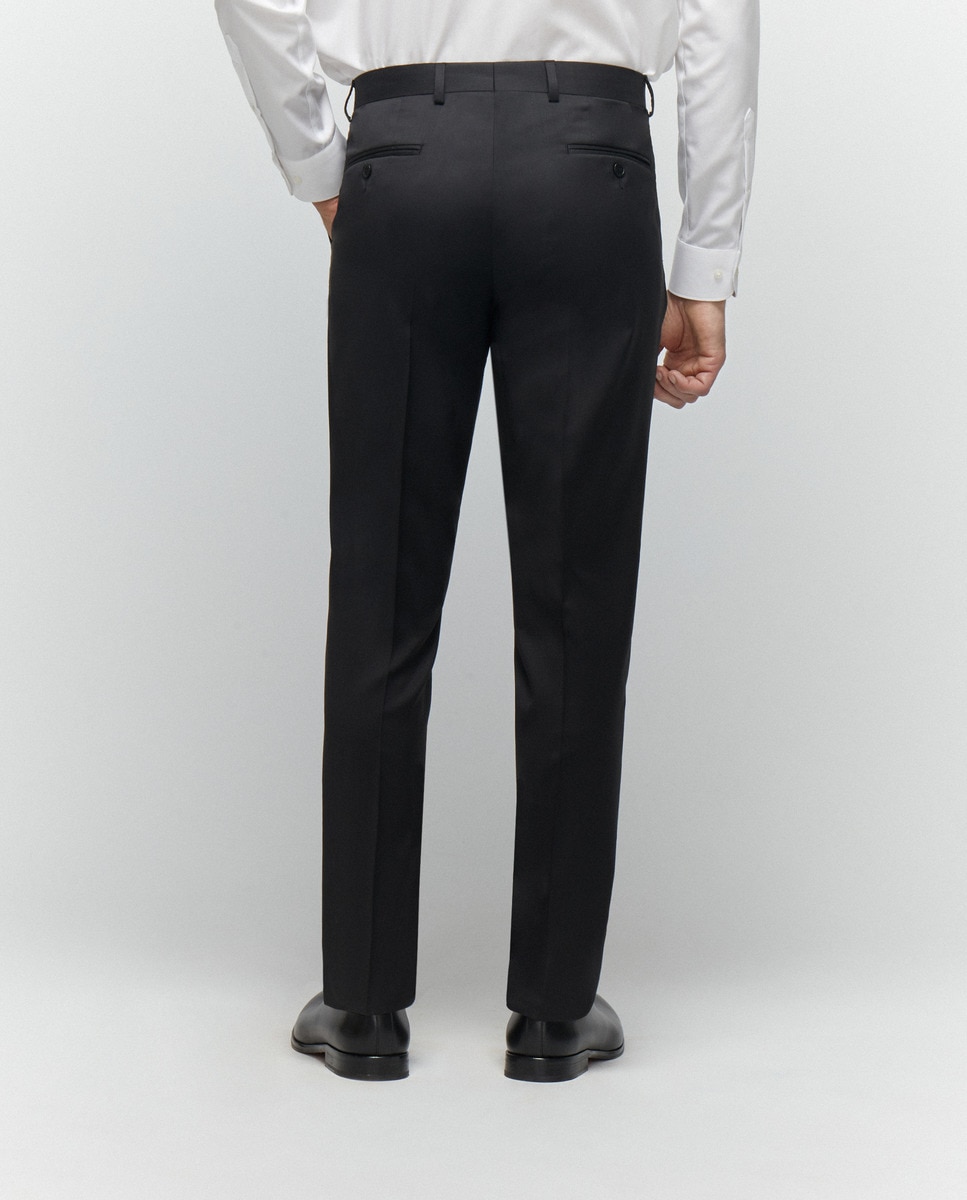 Fato de Cerimónia Liso Preto-7