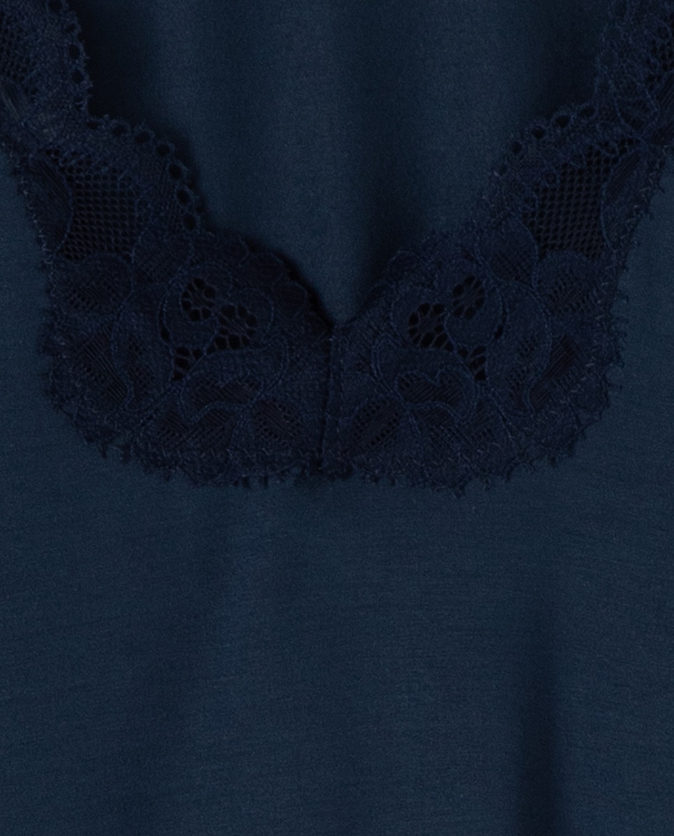 Camisola de manga comprida Azul-2