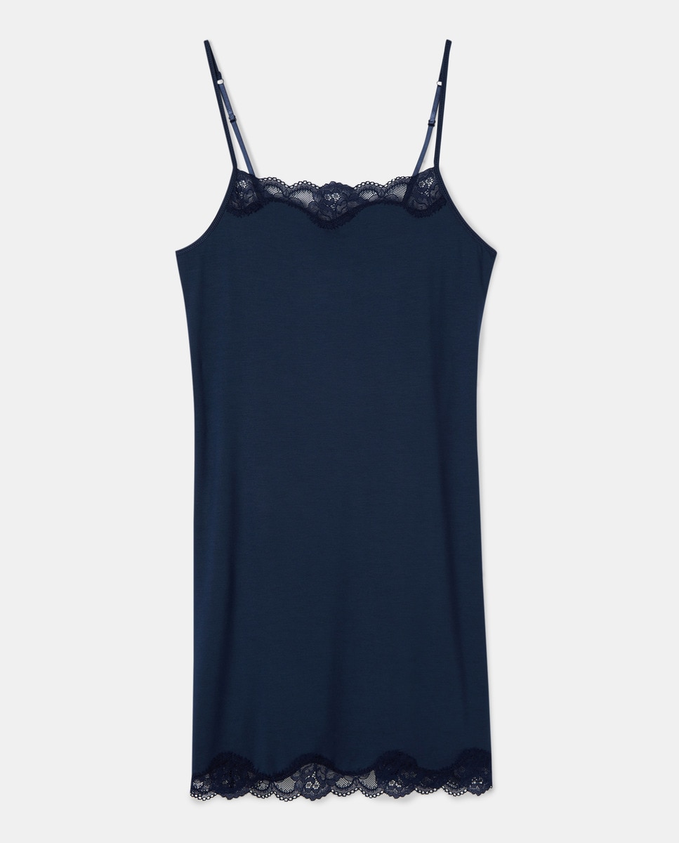 Camisa de dormir de alças Azul-1