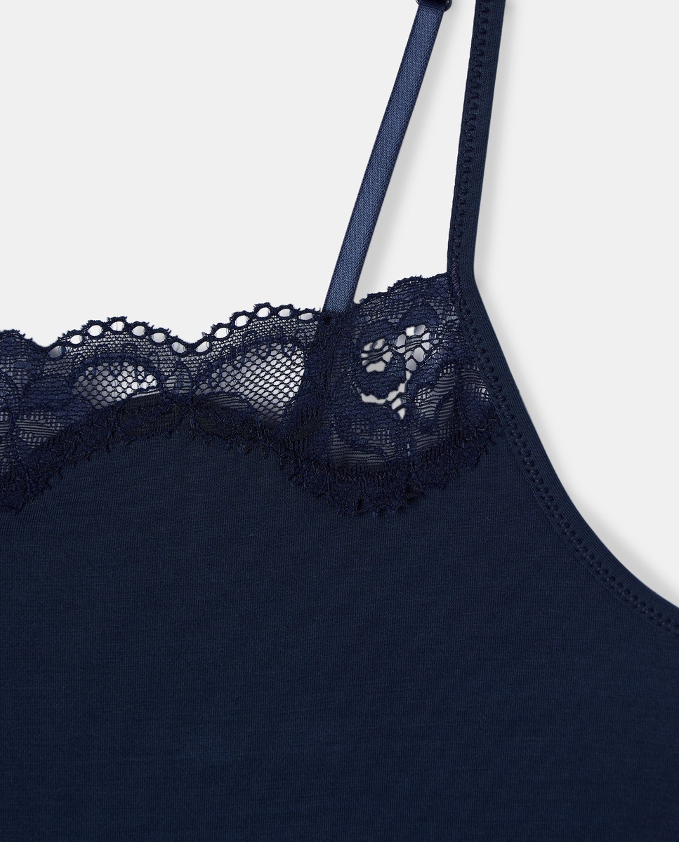 T-shirt com alças Azul-2