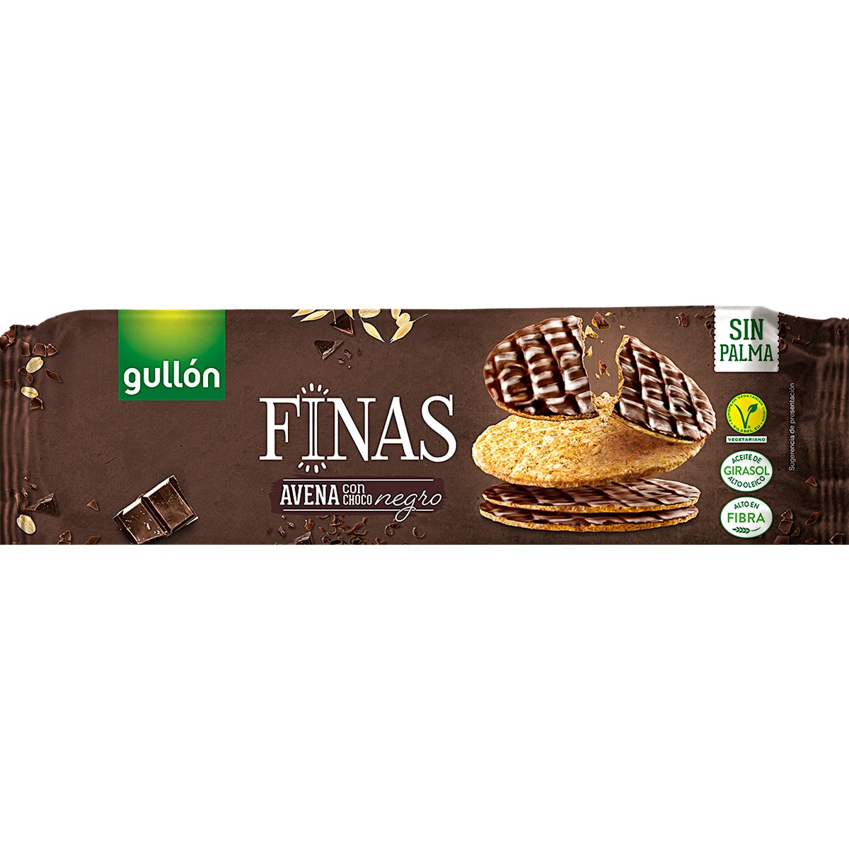 Bolachas Finas de Aveia com Chocolate Negro embalagem 150 g