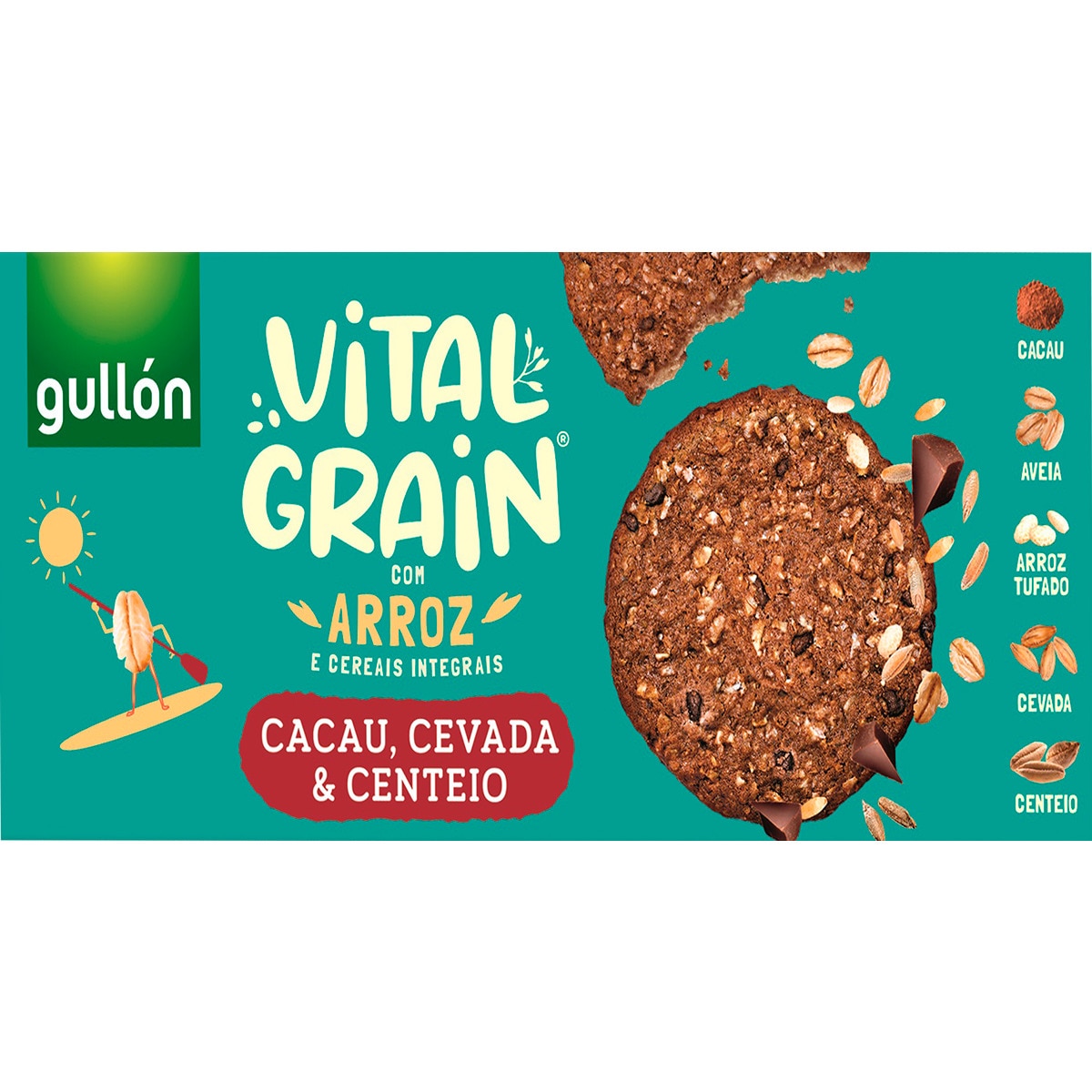Bolachas Vital Grain com Arroz Cacau, Cevada e Centeio embalagem 250 g