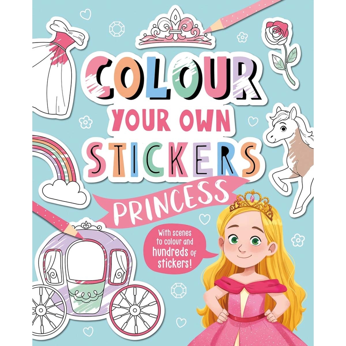 Colour your own stickers: princess 1