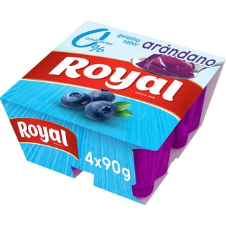 gelatina sabor a arándano 0% azúcares pack 4 unidades 90 g sin gluten - Royal